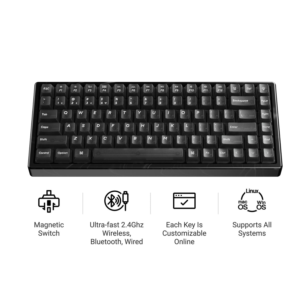 Keychron K2 HE Wireless Magnetic Switch Custom Keyboard - Resin Edition