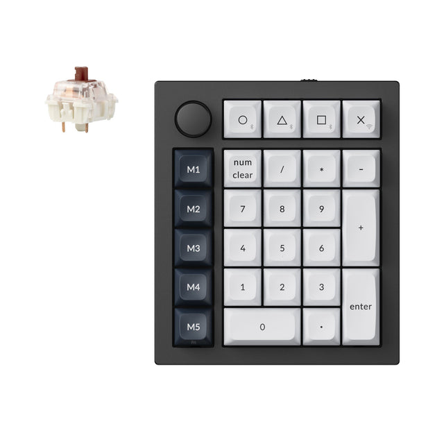 Keychron Q0 Max QMK/VIA custom number pad fully assembled knob full aluminum black frame for Mac Windows RGB backlight with hot-swappable Gateron Jupiter switch brown