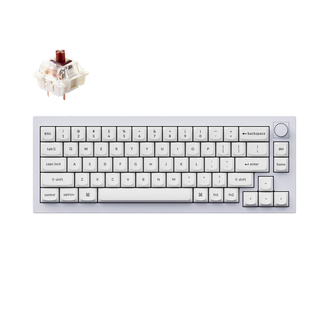 Keychron Q2 QMK VIA custom mechanical keyboard 65 percent layout full aluminum black frame for Mac Windows iOS RGB backlight with hot swappable Gateron G Pro switch brown knob version