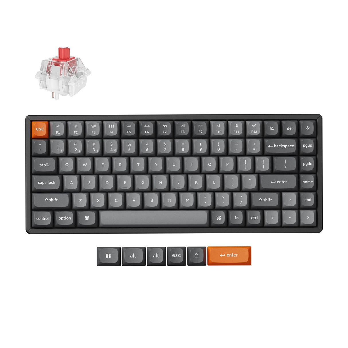 Keychron K2 Max QMK Wireless Custom Mechanical Keyboard RGB Backlight Aluminum Frame 75% Layout Fully Assembled for Mac Windows Linux Hot Swappable Keychron Super Red