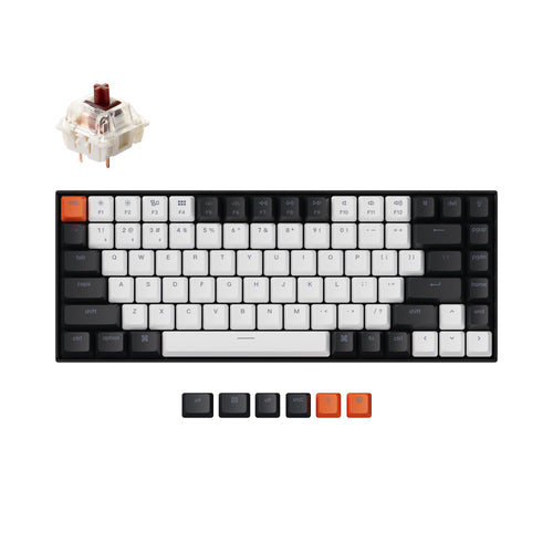 Keychron K2 hot-swappable wireless mechanical keyboard for Mac Windows iOS Gateron switch brown with type-C RGB white backlight