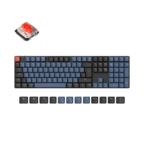 Keychron K5 Pro QMK/VIA ultra-slim custom mechanical keyboard full size layout for Mac Windows Linux low-profile Gateron red ISO UK layout