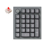 Keychron Q0 Plus QMK VIA custom number pad knob full aluminum grey frame for Mac Windows RGB backlight with hot swappable Gateron G Pro switch red