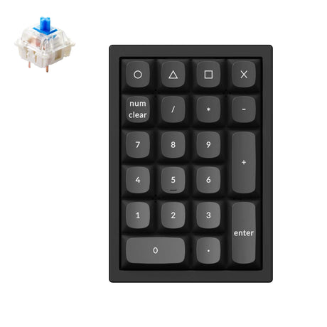 Keychron Q0 QMK VIA custom number pad full aluminum black frame for Mac Windows RGB backlight with hot swappable Gateron G Pro switch blue