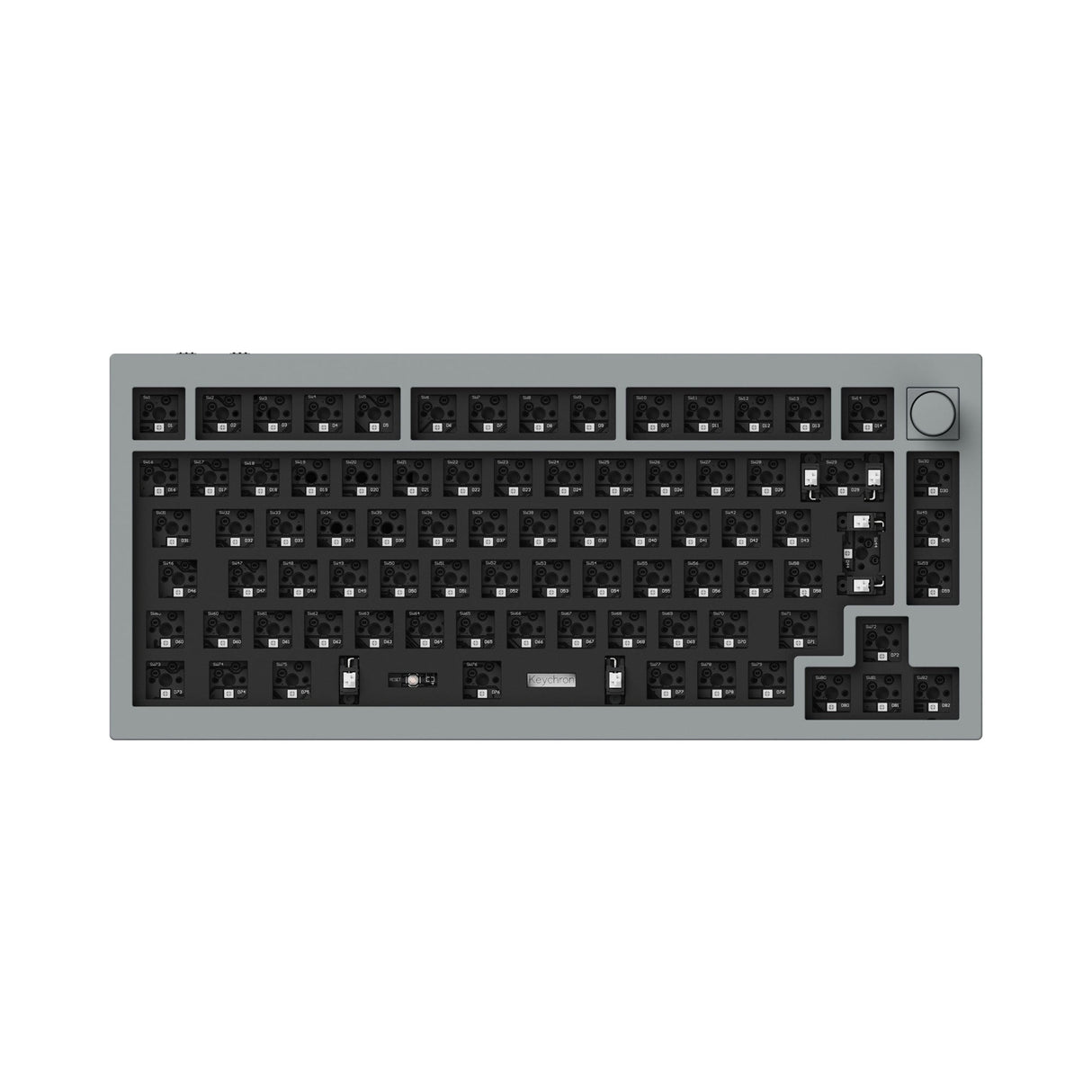 Keychron Q1 Pro QMK/VIA wireless custom mechanical keyboard knob 75% layout full aluminum grey frame for Mac Windows Linux barebone ISO