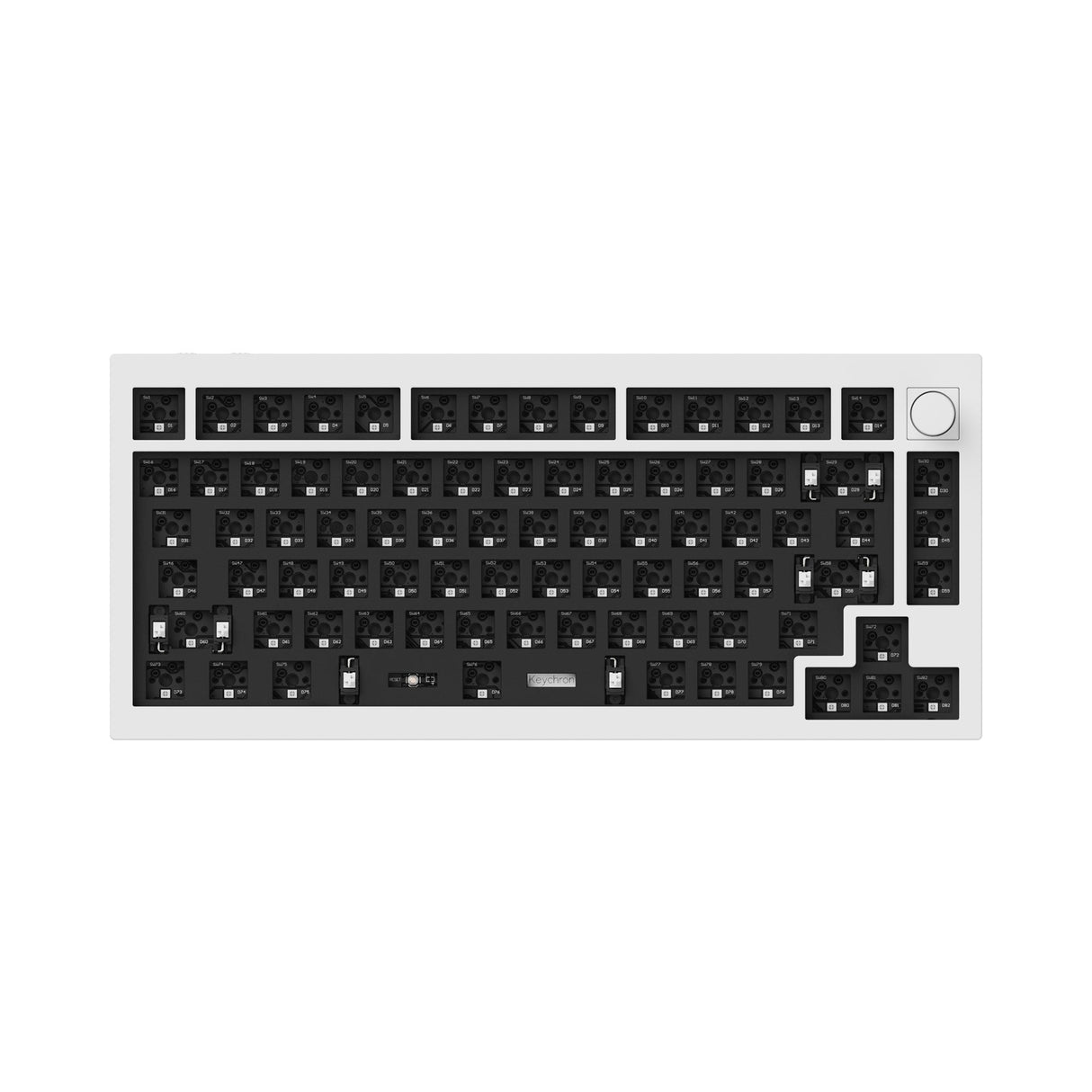 Keychron Q1 Pro QMK/VIA wireless custom mechanical keyboard knob 75% layout full aluminum white frame for Mac Windows Linux barebone