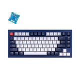 Keychron Q1 QMK VIA custom mechanical keyboard 75 percent layout full aluminum blue frame for Mac Windows RGB backlight with hot swappable Gateron G Phantom switch blue