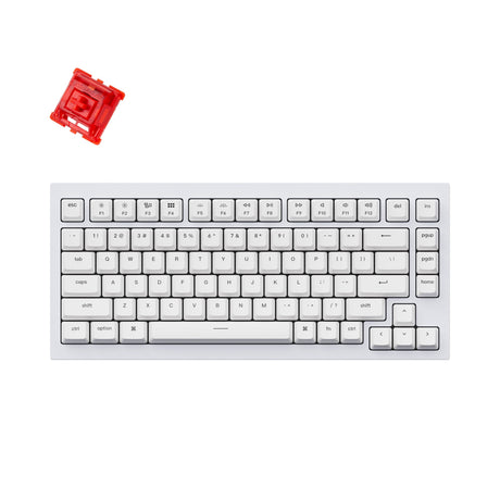 Keychron Q1 QMK VIA custom mechanical keyboard 75 percent layout full aluminum white frame for Mac Windows RGB backlight with hot swappable Gateron G Phantom switch red