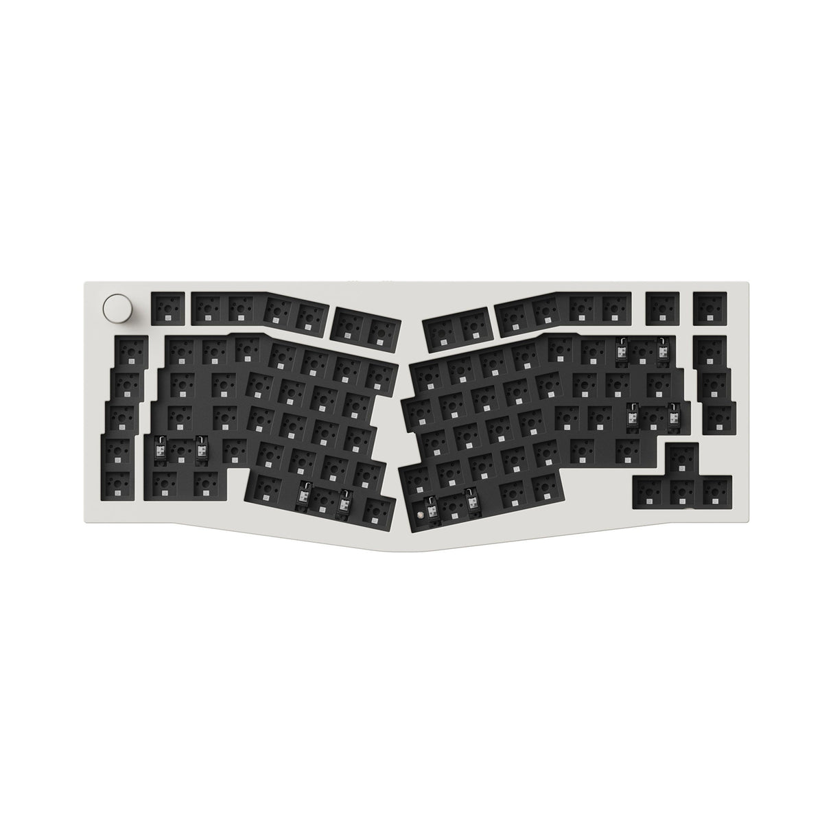 Keychron Q10 Max QMK/VIA Wireless Custom Mechanical Keyboard 75% Alice Layout Aluminum White for Mac Windows Linux Barebone Knob