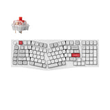Keychron Q13 Pro QMK/VIA wireless custom mechanical keyboard 96 percent Alice layout full aluminum white frame for Mac Windows Linux with RGB backlight hot-swappable K Pro red