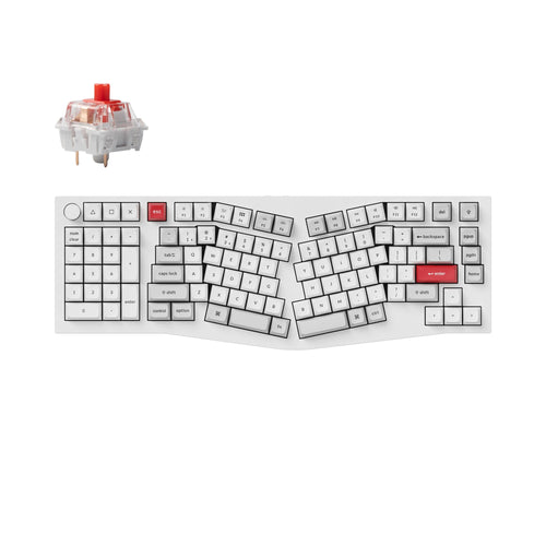 Keychron Q14 Pro QMK/VIA wireless custom mechanical keyboard 96 percent Alice layout full aluminum white frame for Mac Windows Linux with RGB backlight hot-swappable K Pro red