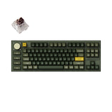 Keychron Q3 Pro QMK/VIA wireless custom mechanical keyboard tenkeyless layout full aluminum special edition green frame for Mac Windows Linux RGB hot-swappable K Pro switch brown