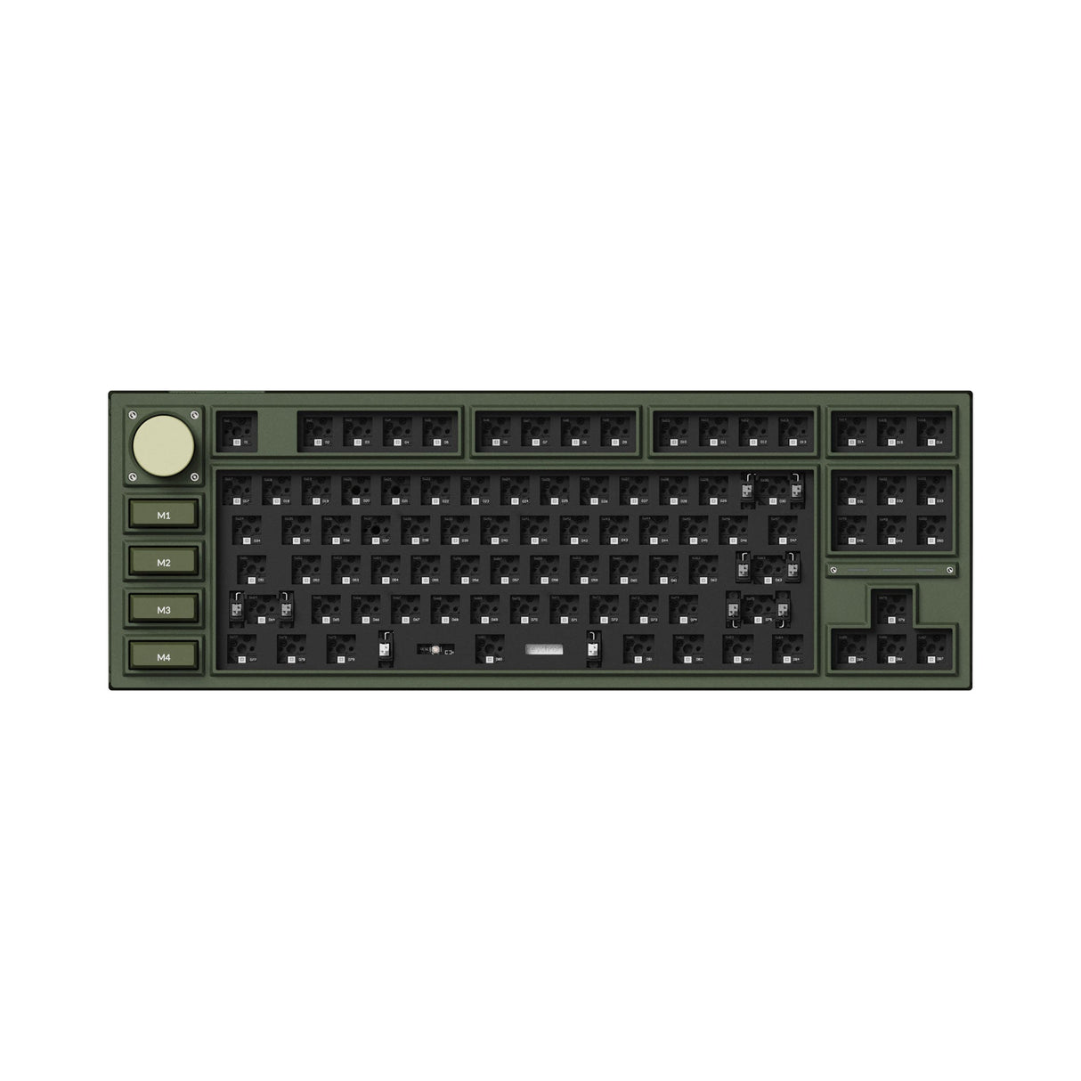 Keychron Q3 Pro QMK/VIA wireless custom mechanical keyboard tenkeyless layout full aluminum special edition green frame for Mac Windows Linux RGB hot-swappable barebone knob