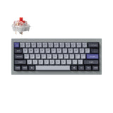 Keychron Q4 Pro QMK/VIA wireless custom mechanical keyboard 60 percent layout full aluminum grey frame for Mac WIndows Linux with RGB backlight and hot-swappable K Pro switch red