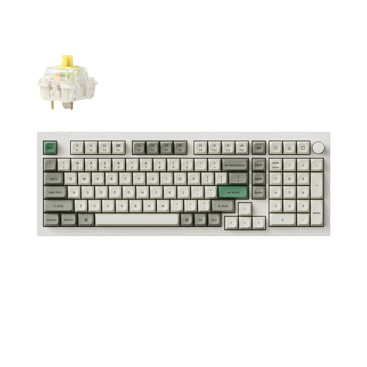 Keychron Q5 Max QMK/VIA Wireless Custom Mechanical Keyboard 96% Layout Aluminum White Fully Assembled Knob for Mac Windows Linux Gateron Jupiter Banana