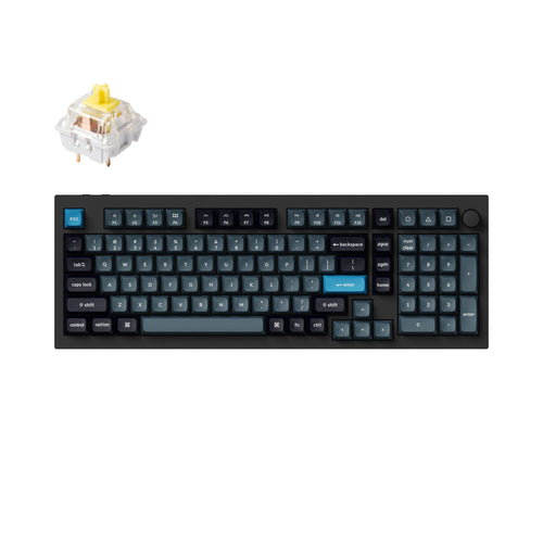 Keychron Q5 Pro QMK/VIA wireless custom mechanical keyboard 96 percent layout full aluminum black frame for Mac WIndows Linux with RGB backlight and hot-swappable K Pro switch banana
