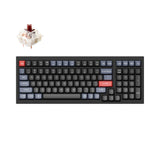 Keychron Q5 QMK VIA custom mechanical keyboard 1800 compact 96 percent layout full aluminum black frame for Mac Windows RGB backlight with hot swappable Gateron G Pro switch brown