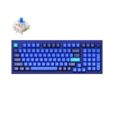 Keychron Q5 QMK VIA custom mechanical keyboard 1800 compact 96 percent layout full aluminum blue frame knob for Mac Windows RGB backlight with hot swappable Gateron G Pro switch blue