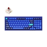 Keychron Q5 QMK VIA custom mechanical keyboard 1800 compact 96 percent layout full aluminum blue frame knob for Mac Windows RGB backlight with hot swappable Gateron G Pro switch brown