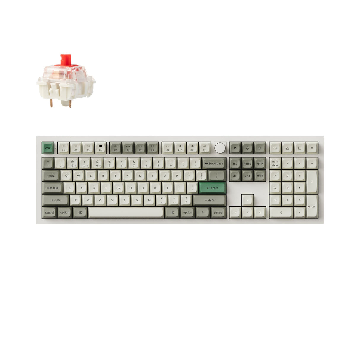 Keychron Q6 Max QMK/VIA Wireless Custom Mechanical Keyboard 100% Layout Aluminum White Fully Assembled Knob for Mac Windows Linux Gateron Jupiter Red