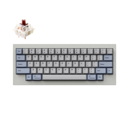 Keychron Q60 QMK VIA Custom Mechanical Keyboard HHKB Layout Gateron G Pro Switch Brown