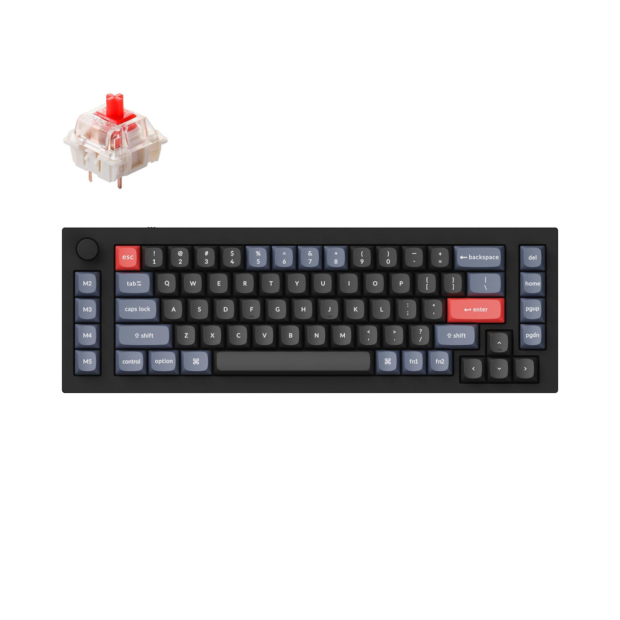 Keychron Q65 Custom Mechanical Keyboard Gateron G Pro Red Switch Carbon Black