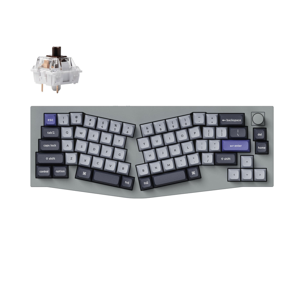 Keychron Q8 Pro QMK/VIA wireless custom mechanical keyboard 65 percent Alice layout full aluminum grey frame for Mac Windows Linux with RGB backlight hot-swappable K Pro brown