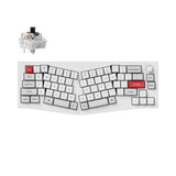 Keychron Q8 Pro QMK/VIA wireless custom mechanical keyboard 65 percent Alice layout full aluminum white frame for Mac Windows Linux with RGB backlight hot-swappable K Pro brown