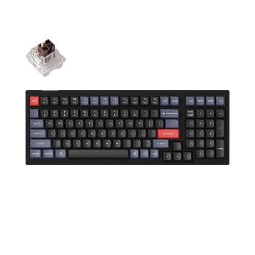 Keychron V5 Custom Mechanical Keyboard black QMK/VIA 96 percent layout hot-swappable