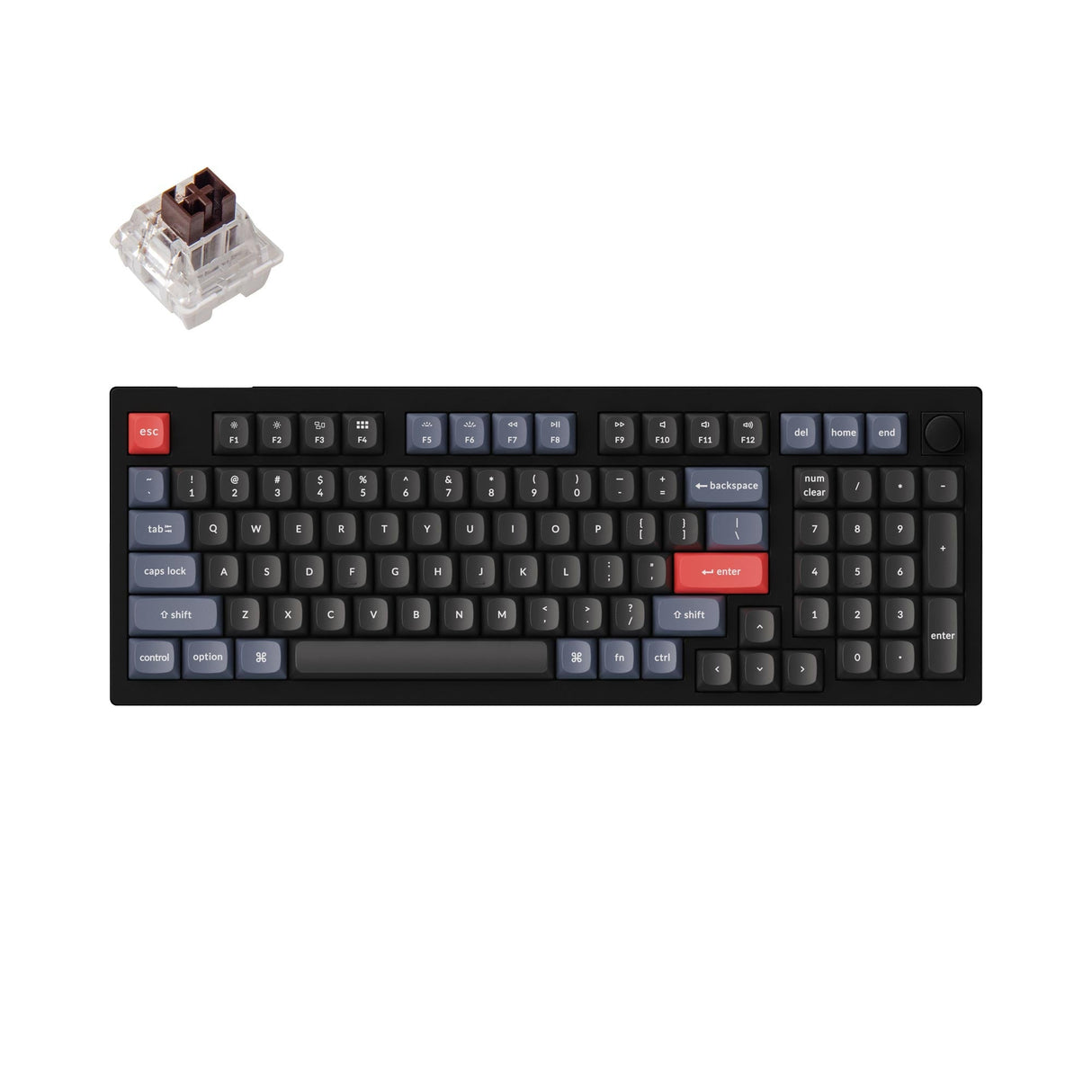 Keychron V5 Custom Mechanical Keyboard knob version black QMK/VIA 96 percent layout hot-swappable