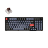 Keychron V5 Custom Mechanical Keyboard knob version frosted black QMK/VIA 96 percent layout hot-swappable