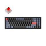 Keychron V7 QMK VIA custom mechanical keyboard 70 percent layout carbon black for Mac Windows Linux RGB backlight with hot swappable Keychron K Pro switch red