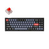 Keychron V7 QMK VIA custom mechanical keyboard 70 percent layout frosted black for Mac Windows Linux RGB backlight with hot swappable Keychron K Pro switch red