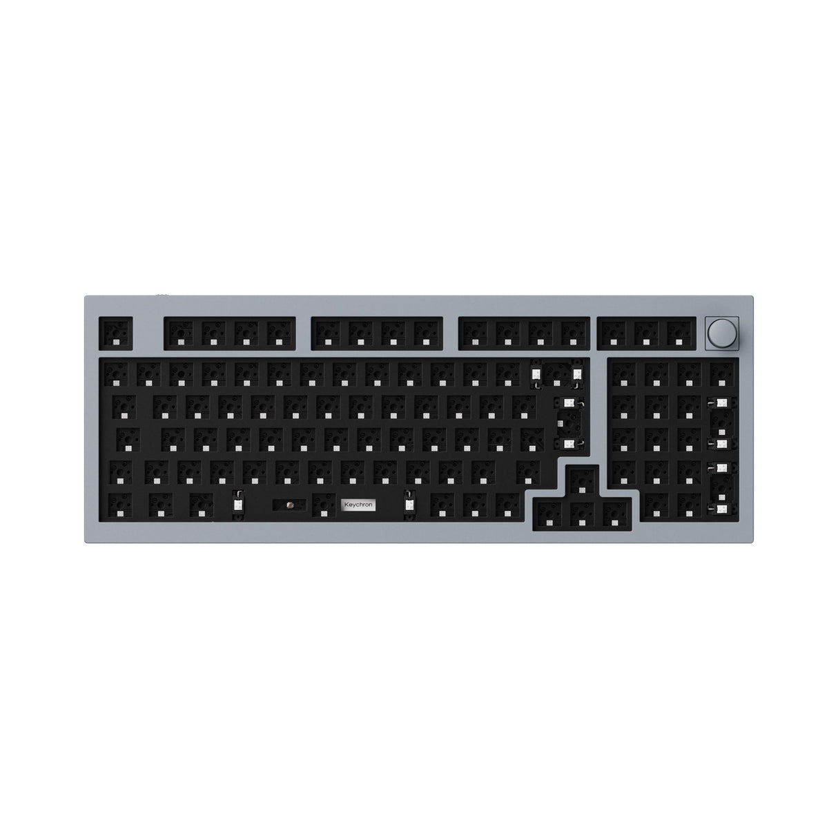 Keychron Q5 QMK VIA custom mechanical keyboard ISO layout UK DE FR IT ES Nordic 96 percent layout full aluminum frame for Mac Windows Linux barebone knob grey
