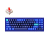 Keychron Q7 QMK/VIA custom mechanical keyboard 70 percent layout full aluminum for Mac Windows Linux fully assembled blue frame with Gateron G Pro switch red