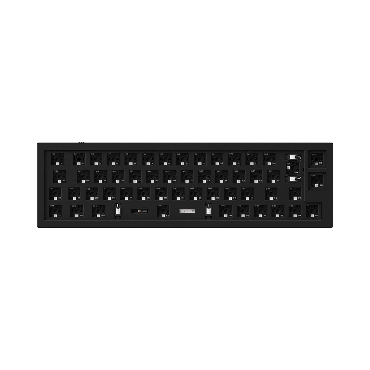Keychron Q9 QMK/VIA custom mechanical keyboard 40 percent ISO layout full aluminum body for Mac Windows Linux barebone frame black